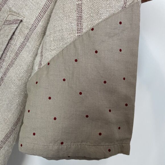 Gudrun Sjoden Striped Linen Cotton Dress Jacket Small Lagenlook Button Down - Picture 9 of 11